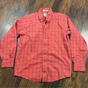LL Bean Long Sleeve Checks Twill Sport Shirt Wrinkle Free medium